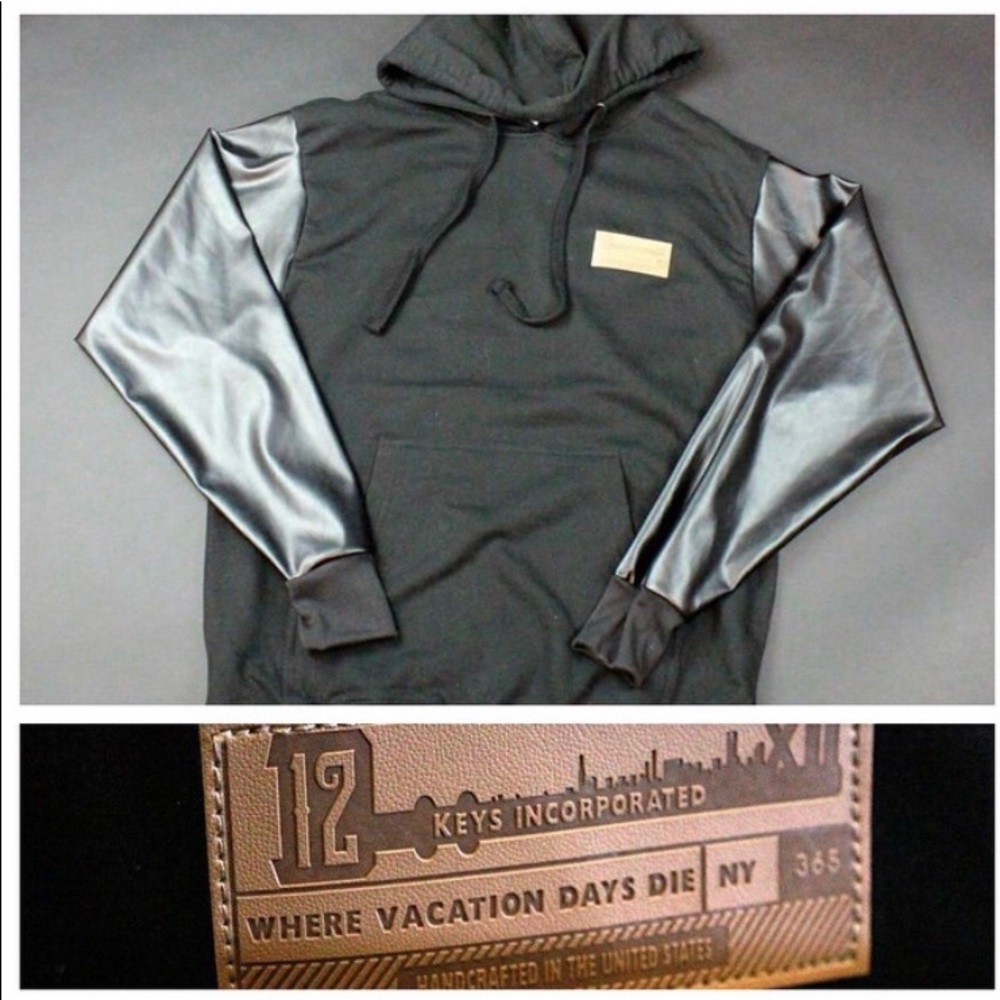 Black hooded sweatshirt